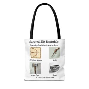 Eco-Friendly Tote Bag – Survival Kit Essentials: Traditional Apache Tools