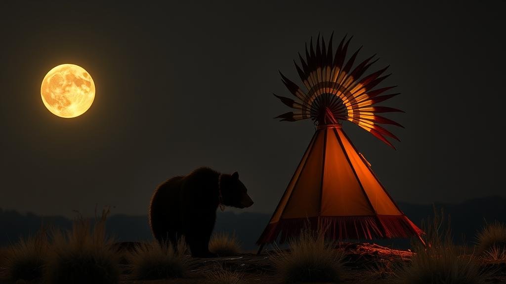 You are currently viewing The Moon Bear Ritual – A Sacred Ceremony Performed Only Under a Full Moon, Calling Upon the Bear Spirit to Grant Healing, Strength, and Protection to the Tribe